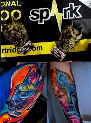 Ο καλλιτέχνης SPARK @anfitriontattoo ισχυρίζεται διπλή νίκη στο Expo Tattoo C...