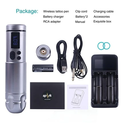 2 Μπαταρίες Spark Tattoo Machine Wireless Professional Tattoo Supply