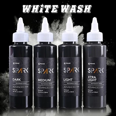 Spark Professional 4oz Organic Bright and Long - διαρκής μελάνι τατουάζ Whitewash για τατουάζ