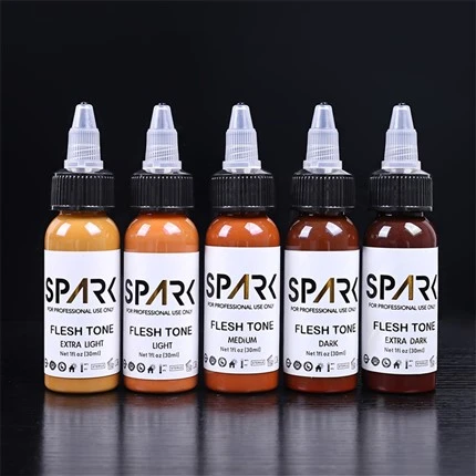 Σετ χρώματος δέρματος 1OZ 5 τεμαχίων Leadfree Tattoo Ink Spark Tattoo Ink Professional Tattoo Ink Cover Ups Blending and Cosmetic Tattoo