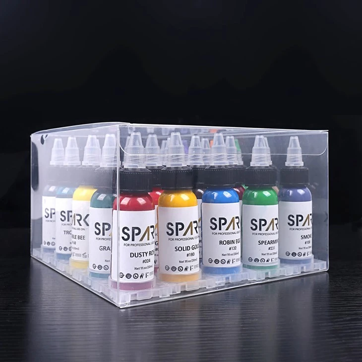 Spark 25 μπουκάλια τατουάζ μελάνι 1 oz 30 ml 25 μετρήστε κάθε σετ 66 χρώματα για να διαλέξετε