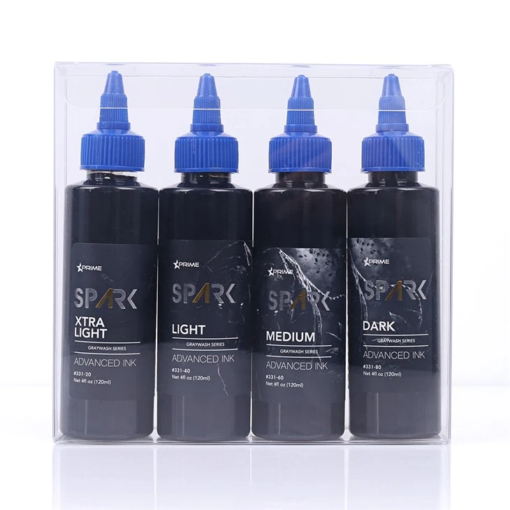 Σπάρτε το νεότερο 4oz*4 γκρι πλύσιμο σετ αδιάβροχο προσωρινό μελάνι τατουάζ