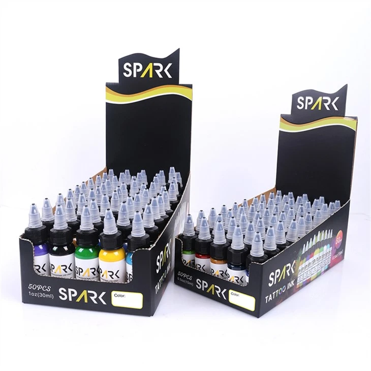 50 έγχρωμα σετ μελάνι τατουάζ Black Light Tattoo Ink Spark Original