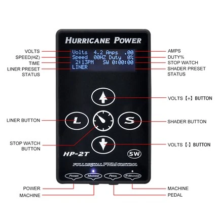 Hand Touch Hurricane Tattoo Power Supply Mini Power Supply Tattoos